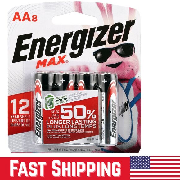 Energizer MAX AA Batteries 8 Pack – Long Lasting Alkaline Double A Battery Leak - Picture 1 of 4